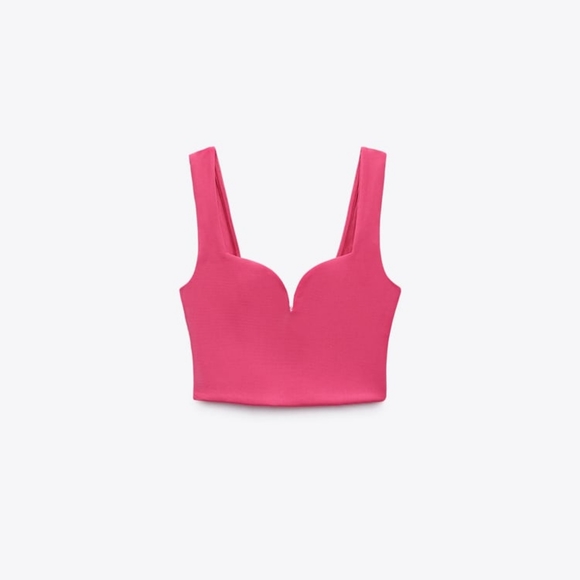 ZARA LIMITED EDITION SWEETHEART NECKLINE CROP TOP - Picture 5 of 7